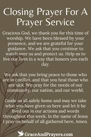 closing prayer for sunday service