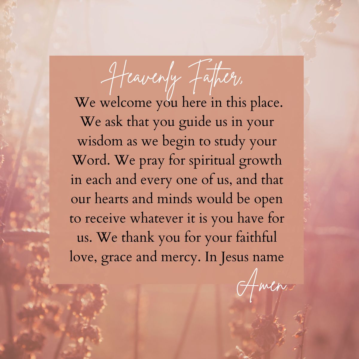 closing prayer for women's bible study