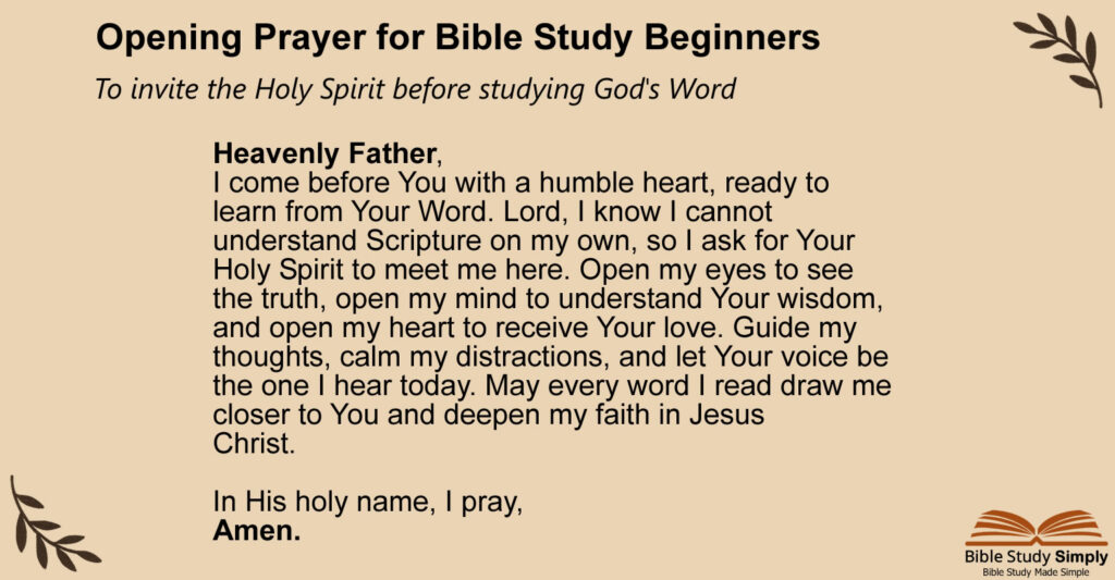 opening prayer for bible study catholic
