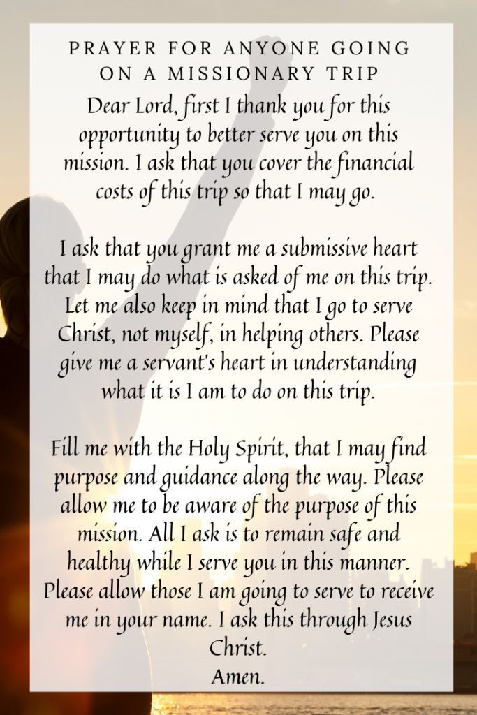 prayer for youth mission trip