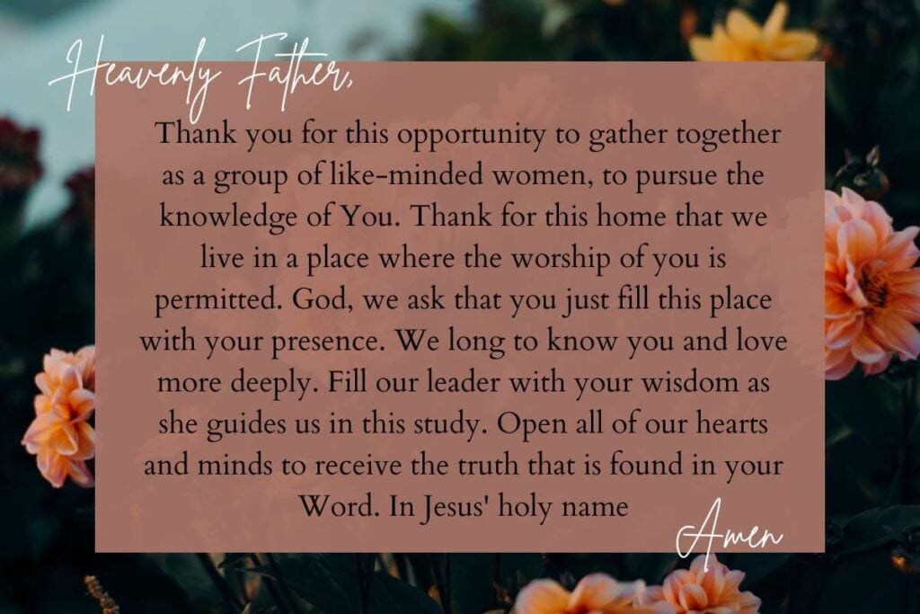 opening prayer for small group bible study